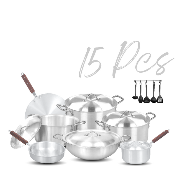 MAGNO MEATAL FINISH GIFT SET 15 PCS WITH GLASS LID