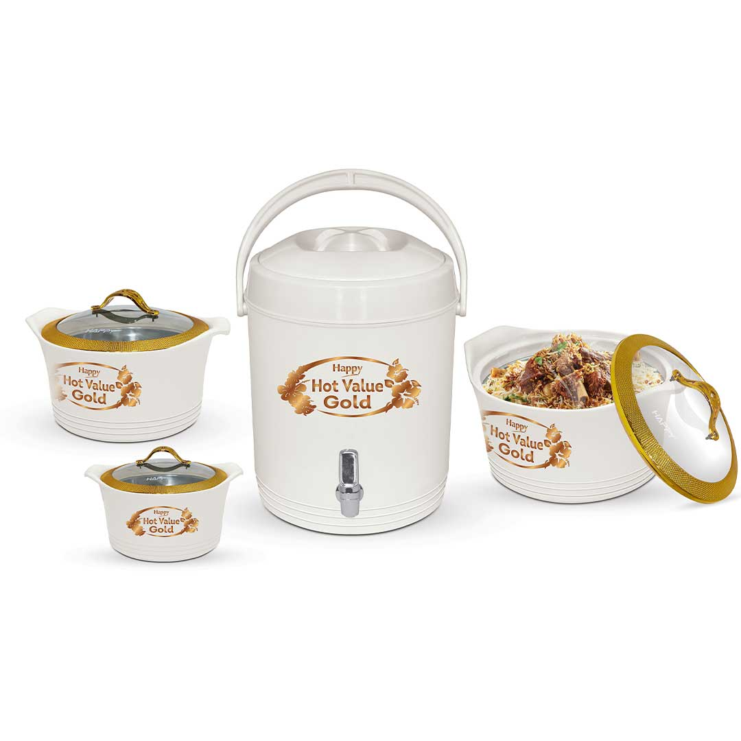 Happy Hot Value Gold Glass Top 4 Pcs Gift Pack