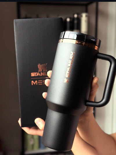 Stanley x Lionel Messi Quencher ProTour Flip Straw Tumbler 40oz – Black & Rose Gold Limited Edition