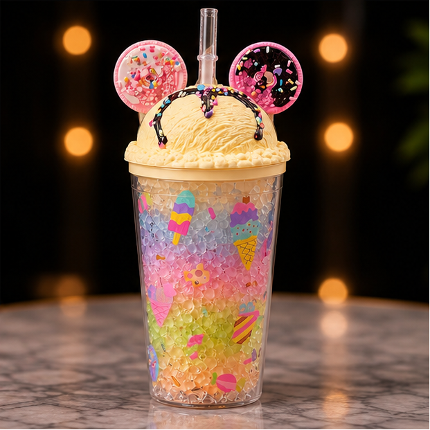 Donut & Ice Cream Mouse Ears Tumbler with Straw