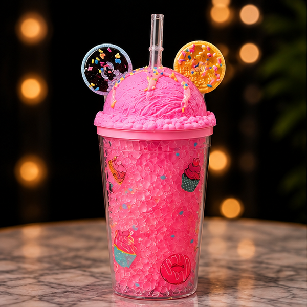 Donut & Ice Cream Mouse Ears Tumbler with Straw