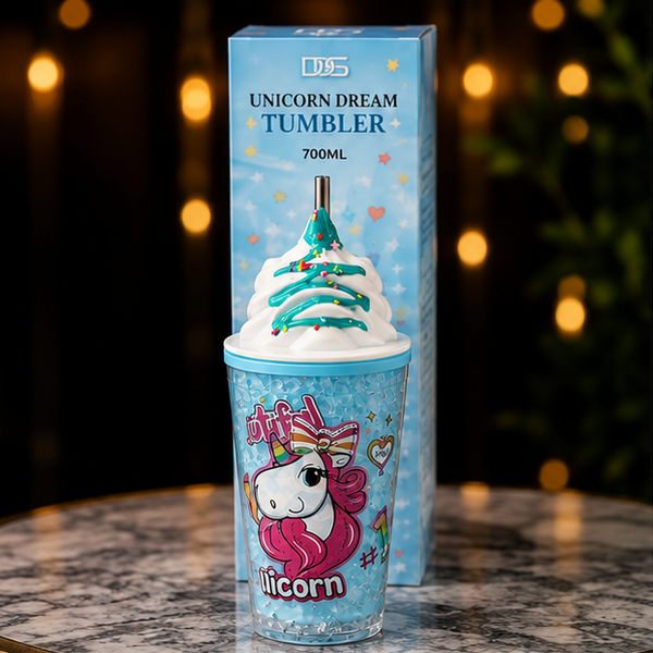 Unicorn Dream 700ml Whipped Topping Tumbler with Straw