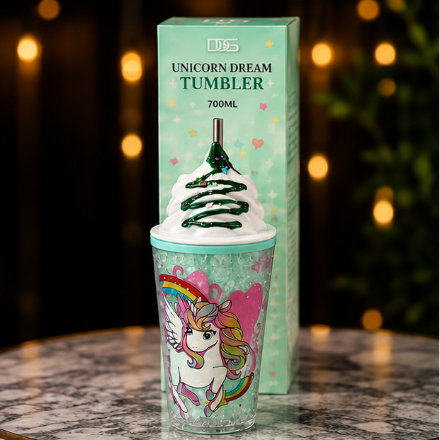Unicorn Dream 700ml Whipped Topping Tumbler with Straw
