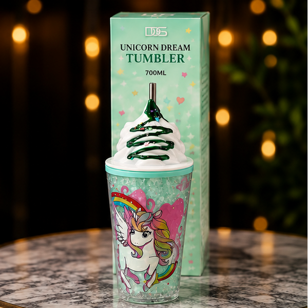 Unicorn Dream 700ml Whipped Topping Tumbler with Straw