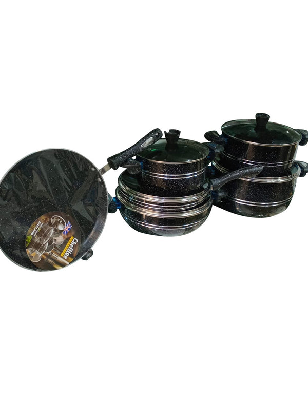 CHEFLINE 17 PCS MARBLE SET BLACK