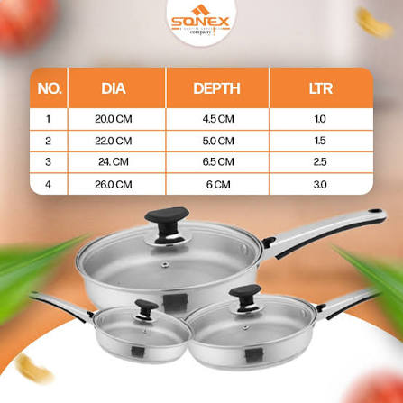 Sonex Supreme Fry Pan with Glass Lid