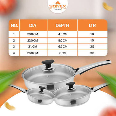 Sonex Supreme Fry Pan with Glass Lid