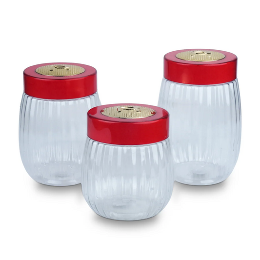 Happy Crown Gold Plastic Jar 3 Pcs